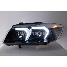 BMW E90 05-12 Black Projector Headlamp w Crystal Bar V3 ( G20 LCI Style )